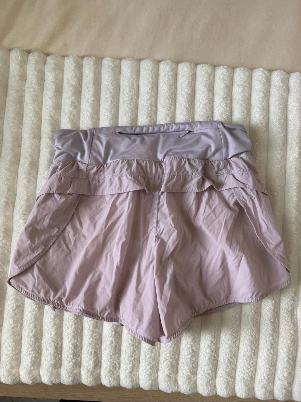 Fabletics Lavender Athletic Fold-Over Waist Shorts